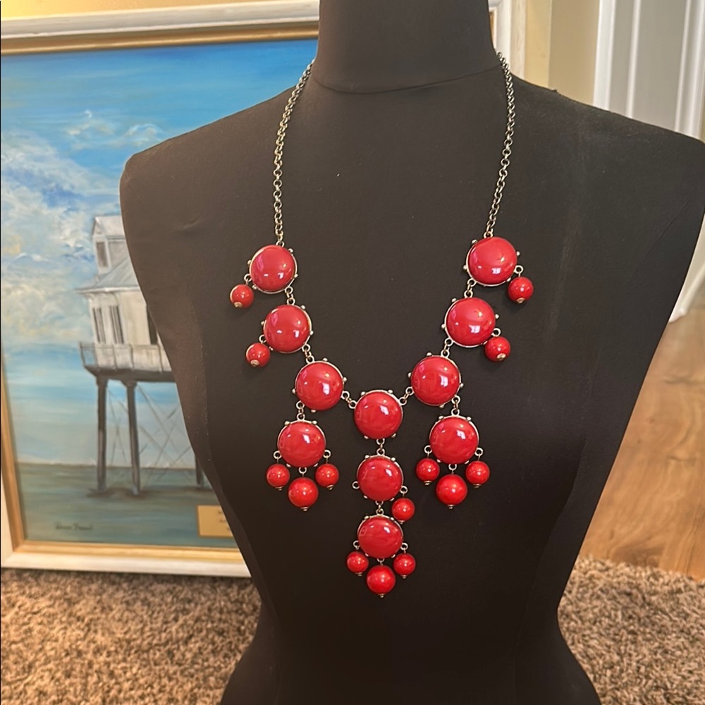 Erica Lyons Red Statement Necklace